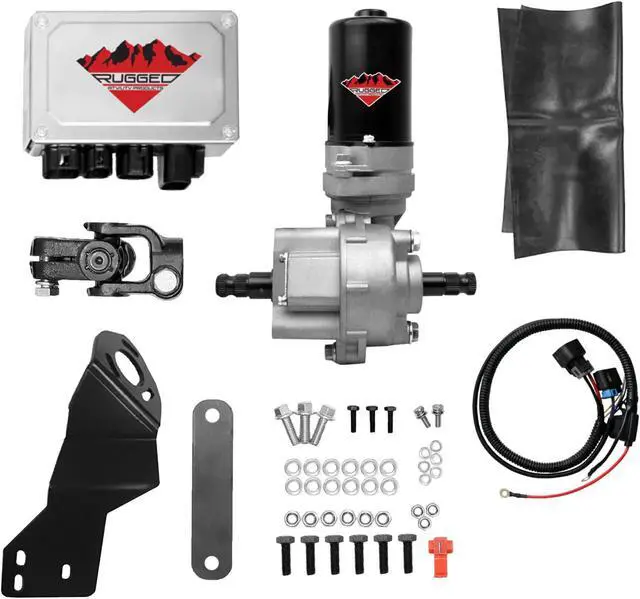 Main image of Rugged Front Electric Power Steering Kit for Polaris Ranger 400/500, Bolt On System, Steers Easily, Gets Rid of Wheel Jerk/Bump Steer When Navigating Rough Terrain (See Fitment Details in Description)