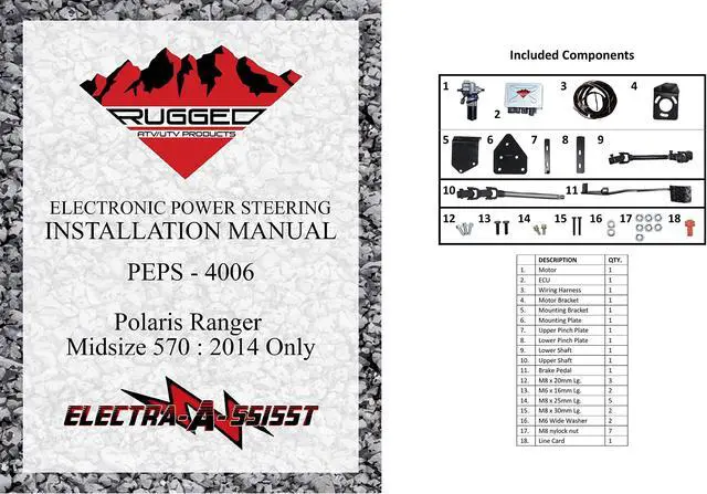 Alt view image 3 of 7 - Rugged Front Electric Power Steering Kit for (2014) Honda Polaris Ranger 570, A Bolt on System, Steers Easily & Gets Rid of Wheel Jerk/Bump Steer When Navigating Rough Terrains, Make Your Ride Better