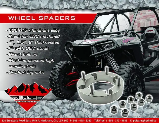 Alt view image 2 of 6 - Rugged Front/Rear Wheel Spacer for Kubota RTV- XG850/X900/X1100/X1120/X1140, Made Up of Aluminum Alloy, Machine Pressed High Tensile Studs (See Fitment Details in Description)