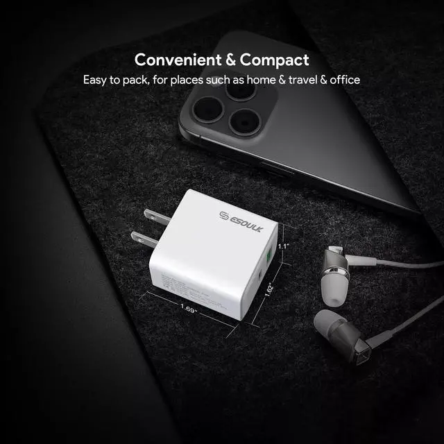 Alt view image 4 of 6 - For AT&T SL112A 6782D / Cricket SL112C 20W Fast Home Wall Travel Charger PD USB C & USB A - Wall Home Charger Only