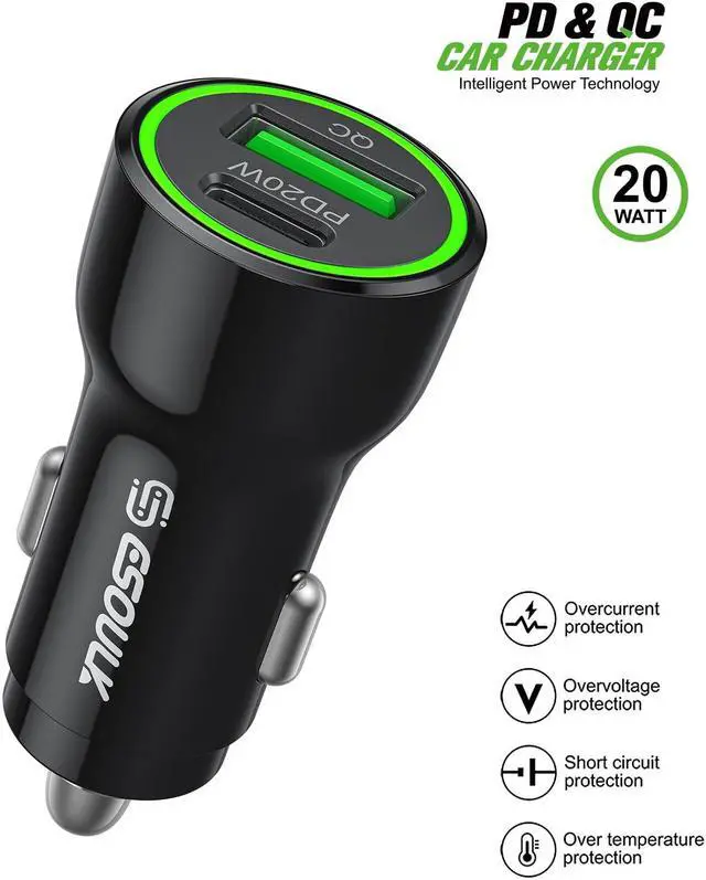 Alt view image 2 of 7 - For TCL K11 T432W 20W Car Charger PD + 2.4A USB with 4ft C to C cable