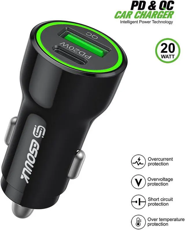 Main image of For BLU View 5 B160V 20W Car Charger PD + 2.4A USB - Car Charger Adapter Only
