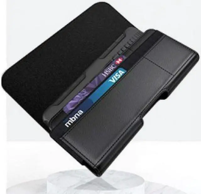 Alt view image 2 of 7 - For Motorola Moto Edge 5G 2024 XT2405V Belt Clip Credit Card 7.0 Black Pouch Case Phone Cover - (Large)