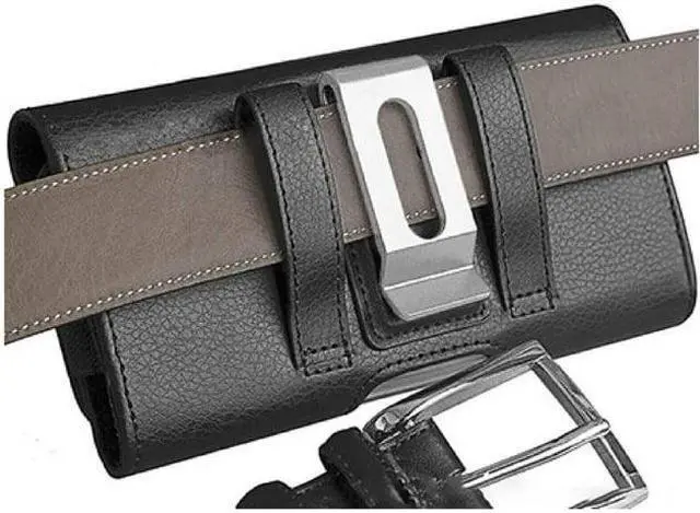 Alt view image 4 of 7 - For Motorola Moto Edge 5G 2024 XT2405V Belt Clip Credit Card 7.0 Black Pouch Case Phone Cover - (Large)