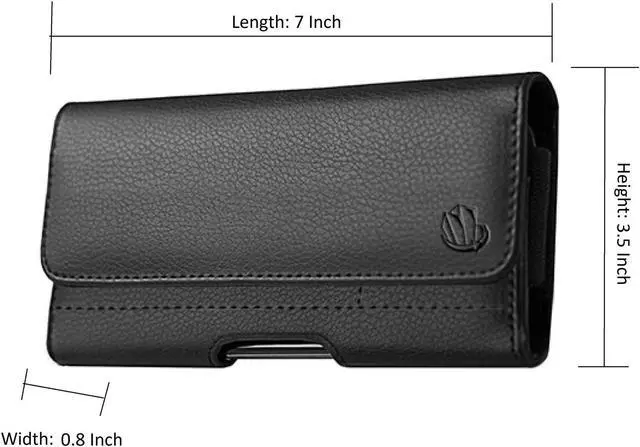 Alt view image 3 of 7 - For Motorola Moto Edge 5G 2024 XT2405V Belt Clip Credit Card 7.0 Black Pouch Case Phone Cover - (Large)