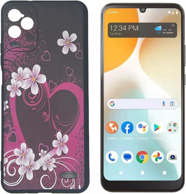 Main image of For BLU View 5 PRO B170D TPU 1-Piece Flexible Skin Cover Cell Phone Case - Pink Heart