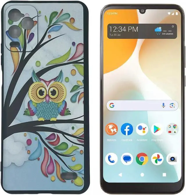 Main image of For BLU View 5 PRO B170D TPU 1-Piece Flexible Skin Cover Cell Phone Case - Owl