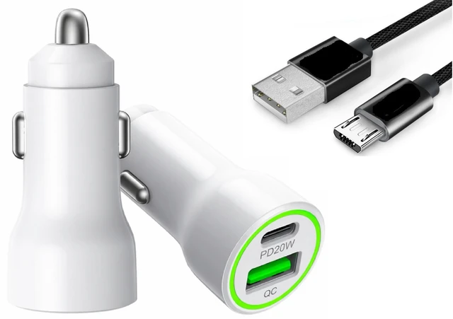 Main image of For BLU View 5 PRO B170D 20W Car Charger PD + 2.4A USB with 3ft A to C cable