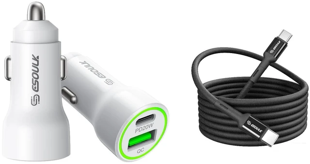 Main image of For BLU View 5 B160V 20W Car Charger PD + 2.4A USB with 3ft C to C cable