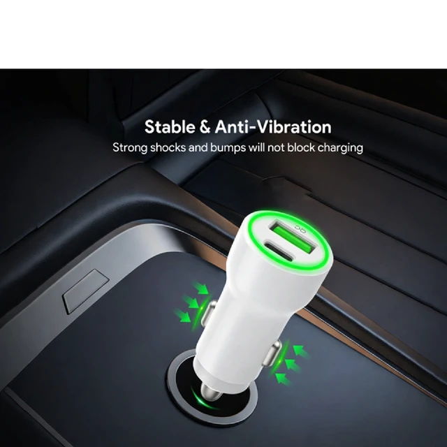 Alt view image 4 of 5 - For BLU View 5 B160V 20W Car Charger PD + 2.4A USB with 3ft C to C cable