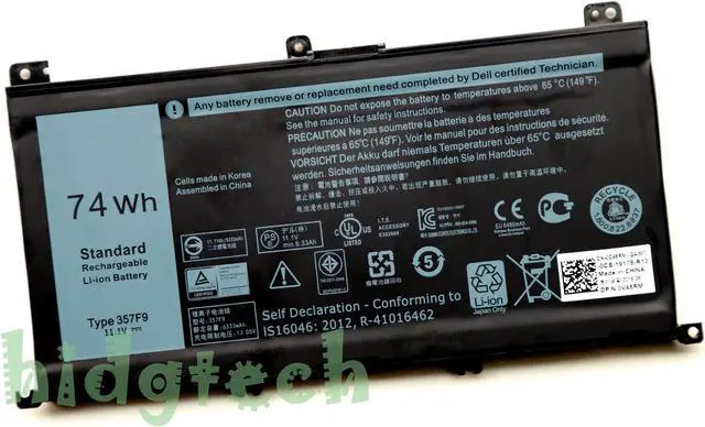 Main image of NEW 357F9 74Wh Battery For Inspiron 15 7000 7559 7557 7566 7567 7759 Series 31CP5/57/81-2