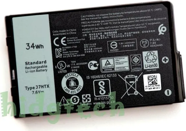Main image of New J7HTX 34Wh Battery For Latitude 12 7202 7212 Rugged Tablet 7XNTR FH8RW 21CP6/56/77
