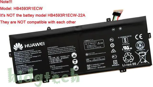 Main image of HB4593R1ECW New Battery for Matebook X Pro i5 i7 2019 MACH-W1 Series 2ICP5/64/84-2