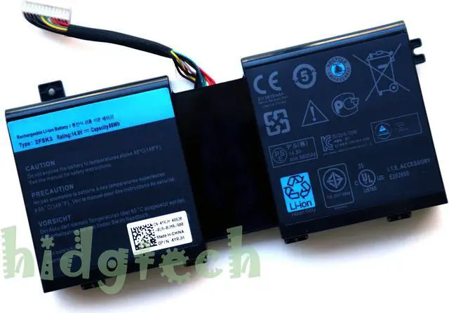 Main image of New 2F8K3 Battery for Alienware 17 17X M17X R5 18 18X M18X R3 Series 4ICR19/65-2