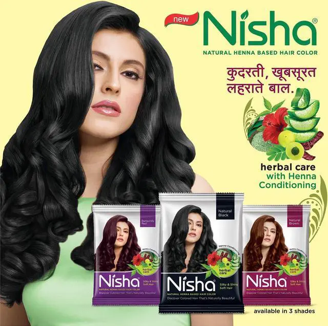 Alt view image 5 of 6 - Nisha Natural Henna Based Hair Color Henna Silky & Shiny Soft Hair 10Gm Each Pack Natural Black (Pack Of 10)
