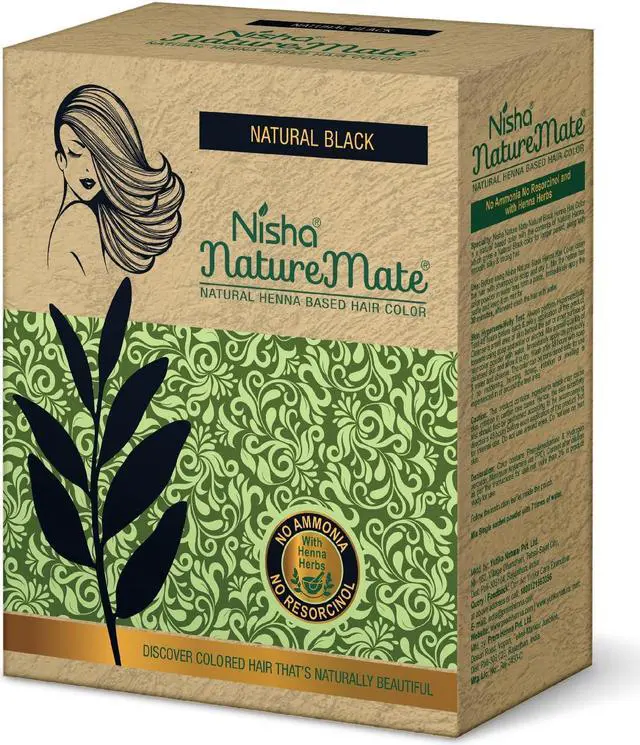 Main image of Nisha Naturemate Natural Henna Based Hair Color With Henna Herbs, 60 Gm Original Black