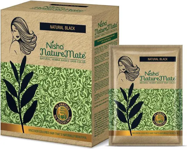 Alt view image 2 of 6 - Nisha Naturemate Natural Henna Based Hair Color With Henna Herbs, 60 Gm Original Black