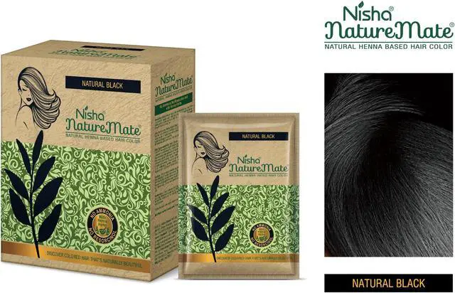 Alt view image 3 of 6 - Nisha Naturemate Natural Henna Based Hair Color With Henna Herbs, 60 Gm Original Black