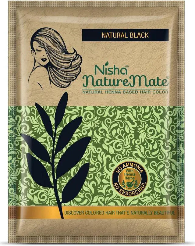 Alt view image 5 of 6 - Nisha Naturemate Natural Henna Based Hair Color With Henna Herbs, 60 Gm Original Black