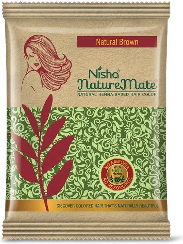 Alt view image 3 of 5 - Nisha Naturemate Natural Henna Based Hair Color With Henna Herbs, 60 Gm Natural Brown