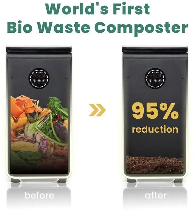 Alt view image 2 of 7 - GEME 19L Electric Composter, Bio Smart Electric Compost Machine, Composter indoor Electric, Turn Waste to Organic Ture Compost, Add Waste Anytime Kitchen composter