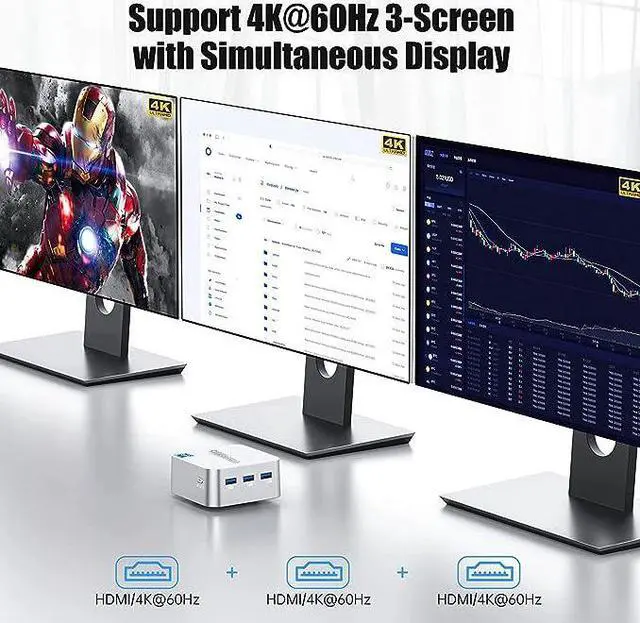 Alt view image 5 of 7 - DQDRM Mini PC Computer Win 11Pro, Intel 12th Gen N5095 (up to 2.9GHz) 16GB LPDDR5 512GB M.2 SSD Desktop Computers, Micro PC Support 4K UHD, Dual Gigabit Ethernet,3 HDMI,2.4G/5G WiFi, BT4.2