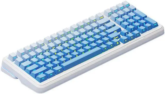 Alt view image 2 of 7 - Mechanical Gaming Keyboard, RGB Backlit Wired Keyboard with Blue Switches & ABS Keycaps, Splash-Proof Function with Ergonomic Design, White BT/ 98 keys 6000mah Battery