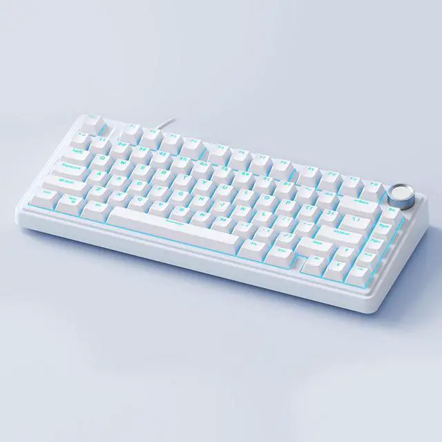 Alt view image 4 of 7 - wired Mechanical Gaming Keyboard with LIGHTSYNC ABS Lighting, Linear Switches (GX Red), and Keyboard Palm Rest, PC and Mac Compatible - White Mist