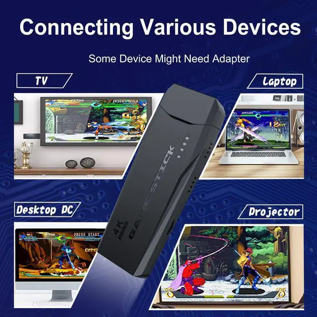 Alt view image 3 of 7 - Retro Arcade M8-4K Wireless Gaming Console: 4K HDMI Mini Home System with 2.4G Tech, Classic Design & TV Compatibility for Vintage Gaming Revival