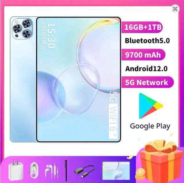Main image of DQDRM 2025 New Arrival 10 Inch Tablet Android 13.0 Google Play Dual 5G Network GPS Bluetooth WiFi Tablets 16G 1TB