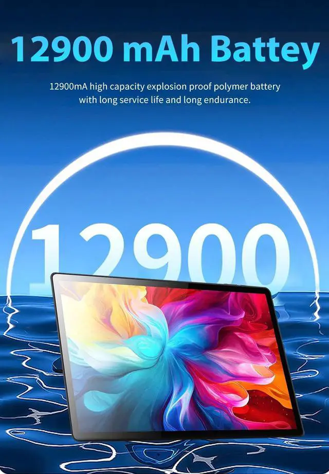 Alt view image 3 of 7 - DQDRM 2025 New Arrival 14 Inch Tablet Android 13.0 Google Play Dual 5G Network GPS Bluetooth WiFi Tablets 20GB RAM 1TB ROM