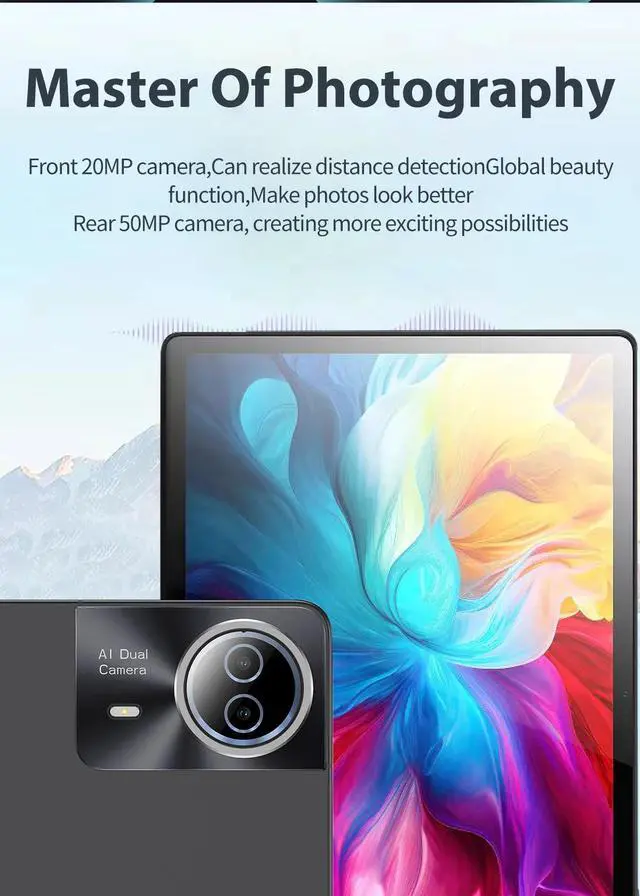 Alt view image 6 of 7 - DQDRM 2025 New Arrival 14 Inch Tablet Android 13.0 Google Play Dual 5G Network GPS Bluetooth WiFi Tablets 20GB RAM 1TB ROM