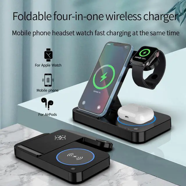 Main image of DQDRM All-in-One Magnetic Wireless Charging Stand: Fast Charge iPhone 16/15 Pro, Apple Watch 8/7 & AirPods Simultaneously