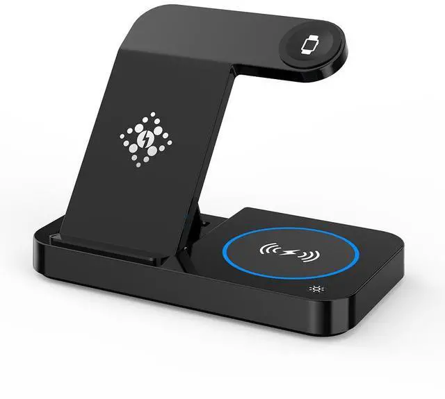 Alt view image 6 of 7 - DQDRM All-in-One Magnetic Wireless Charging Stand: Fast Charge iPhone 16/15 Pro, Apple Watch 8/7 & AirPods Simultaneously
