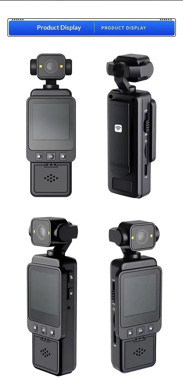 Alt view image 4 of 7 - DQDRM 1080P Outdoor Sports Camera Meeting Recorder Portable Pocket Cycling Sports Anti-Shake Camcorder