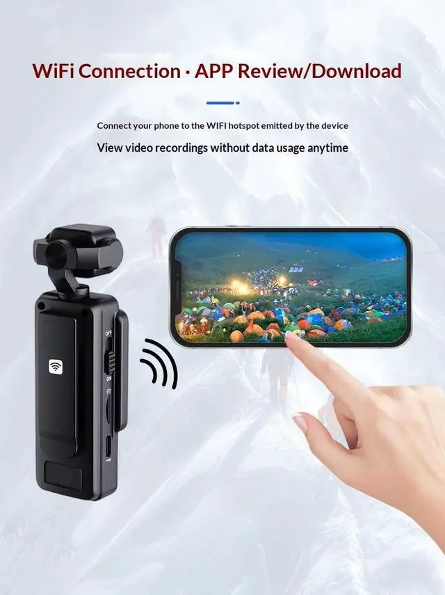 Alt view image 7 of 7 - DQDRM 1080P Outdoor Sports Camera Meeting Recorder Portable Pocket Cycling Sports Anti-Shake Camcorder