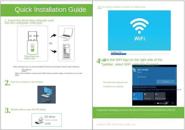 Alt view image 5 of 7 - DQDRM Dual-band 1300M driver-free USB WiFi network card, 2.4G and 5.8G high-speed dual-band gigabit wireless network card