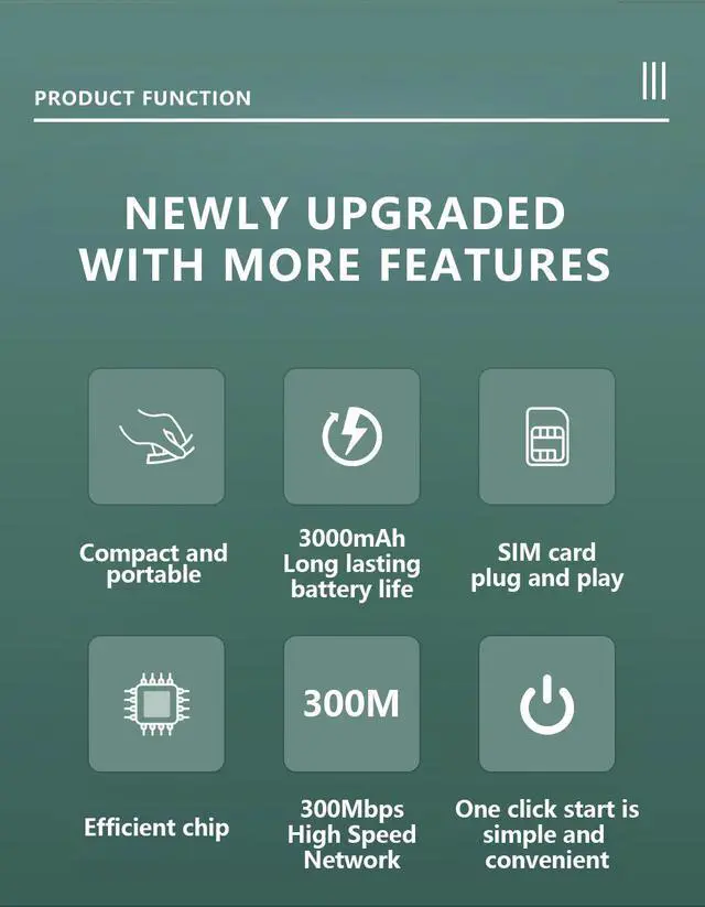 Alt view image 7 of 7 - 4G portable WiFi, mobile MIFI, portable wireless router with SIM card slot