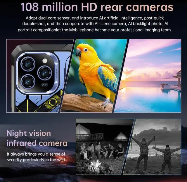 Alt view image 6 of 7 - 2025 hit product - S26 ultra-durable mobile phone with 12+256GB storage, 6.9-inch 90Hz screen, 108MP triple camera, IP68 waterproof and shockproof, global dual SIM version