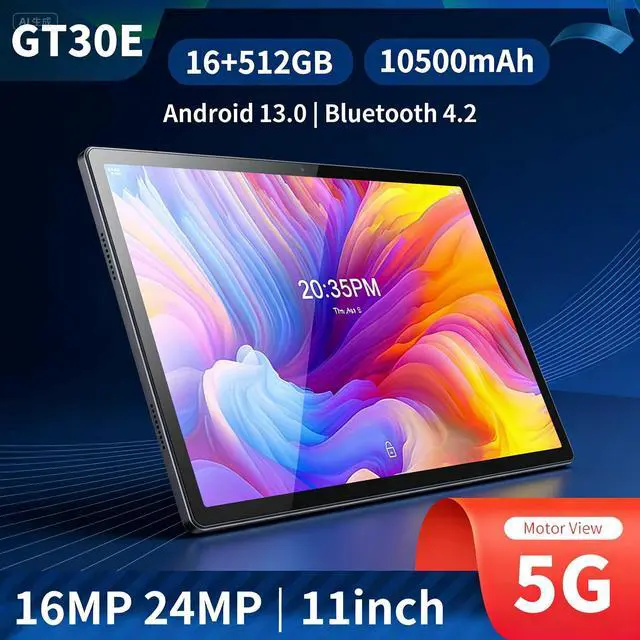 Android 13 Tablet (11"): 5G Dual SIM + 4K UHD Screen | 16GB+512GB + 10-Core Processor | Full Accessories Included