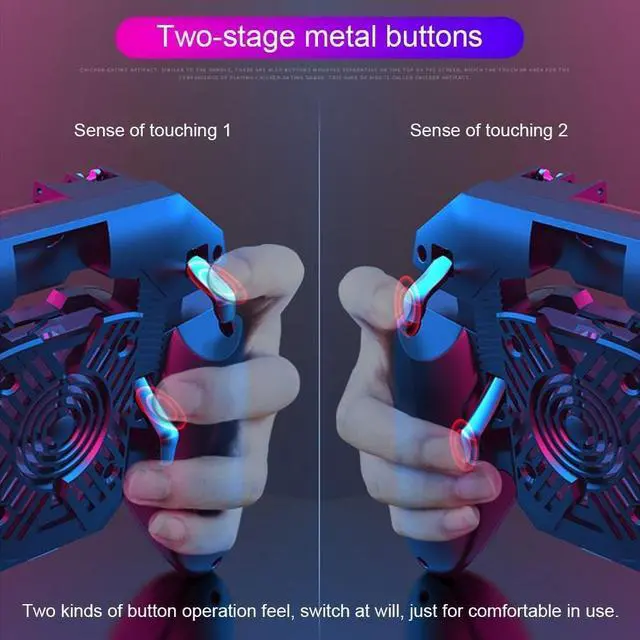 Alt view image 5 of 7 - MEMO Mobile Game Controller Cooling Phone Gamepad 4 Trigger 6 Finger Operation Grip 4000 mAh Built-in battery Rechargeable for iPhone, Samsung, Oneplus, Pixel, compatible with PUBG CoD Warzone Mobile