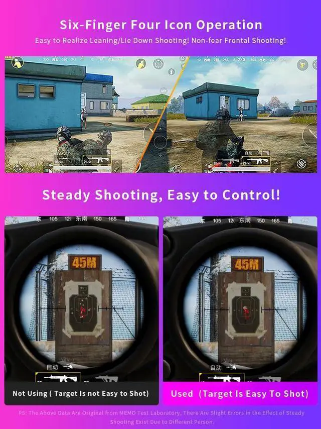 Alt view image 6 of 7 - MEMO Mobile Game Controller Cooling Phone Gamepad 4 Trigger 6 Finger Operation Grip 4000 mAh Built-in battery Rechargeable for iPhone, Samsung, Oneplus, Pixel, compatible with PUBG CoD Warzone Mobile