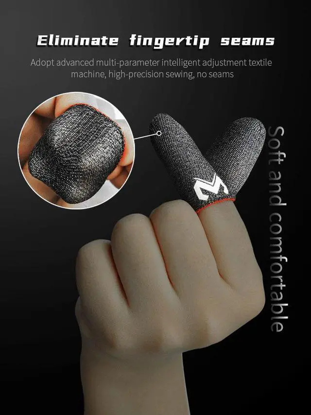Alt view image 6 of 7 - MEMO Mobile Game Finger Caps Non-Slip Touch Screen Gloves Anti-Sweat Sleeves Shoot Aim Thumb Cover Phone Accessories for CoD Warzone, Free Fire, PUBG, LOL Wild Rift, iOS, Android (3 Pairs)
