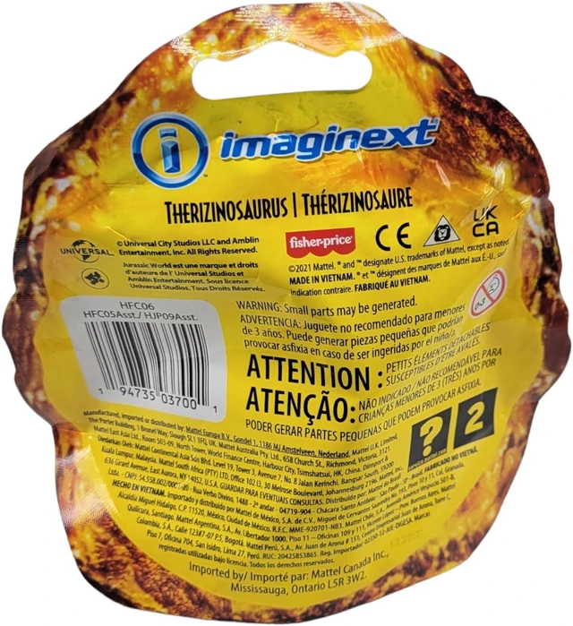 Alt view image 7 of 7 - Fisher-Price Jurassic World Dominion Imaginext Baby Therizinosaurus Dinosaur