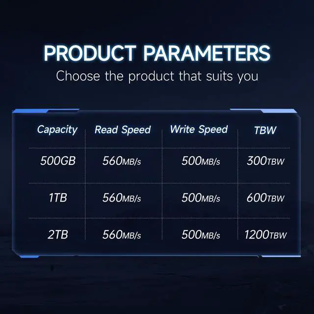 Alt view image 6 of 7 - fanxiang S102 Pro 500GB SSD SATA III 6Gb/s 2.5" SSD Internal Solid State Drive, Read Speed up to 560MB/s, Aluminum Shell, Compatible with Laptop and PC Desktops