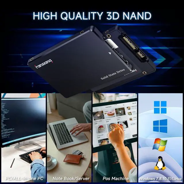 Alt view image 7 of 7 - fanxiang 256GB SSD SATA 2.5'' 6Gb/s 3D NAND QLC Internal Solid State Drive, Up to 530 MB/s SLC Cache for Laptop and PC Desktop Storage Performance Boost 7mm(0.28) S101Q