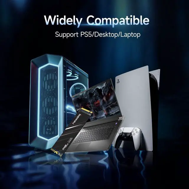 Alt view image 6 of 7 - Fanxiang S690Q 2TB SSD NVMe M.2 2280 PCIe Gen4 , Up to 5200MB/s, Internal Gaming SSD for PS5, 3D NAND QLC, SLC Cache Solid State Drive Upgrade Storage for PC/Laptops