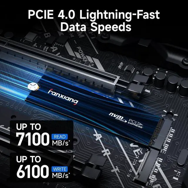 Alt view image 3 of 7 - Fanxiang SSD 1TB NVMe PCIe Gen 4.0 x 4 SSD For Gaming M.2 2280, Up to 7300MB/s Compatible with PS5, Internal Solid State Drive for Playstation 5/PC/ Desktop /Laptop