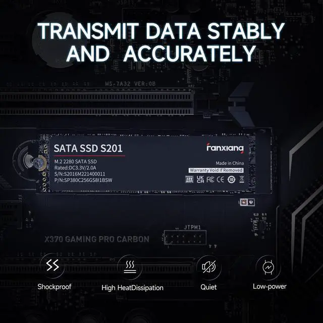 Alt view image 6 of 7 - Fanxiang 512GB SSD M.2 2280 SATA Internal Solid State Drive, NGFF SATA III SSD Drive , Up to 550MB/s 6Gb/s,3D Nand TLC , Compatible with Laptop and PC Desktop