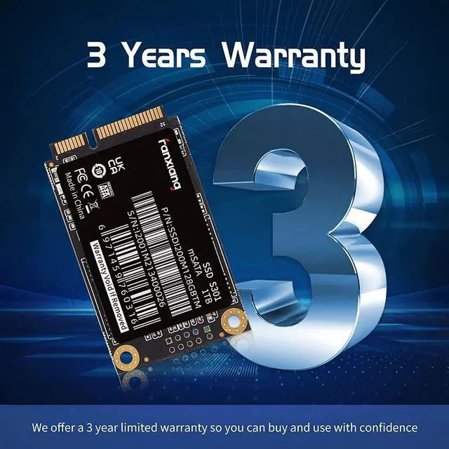 Alt view image 7 of 7 - Fanxiang mSATA SSD 128GB 3D NAND SATA III ,3D NAND TLC Mini SATA III Internal Solid State Drive ,up to 550MB/s 6Gb/s,For PC /Desktop/ Laptop